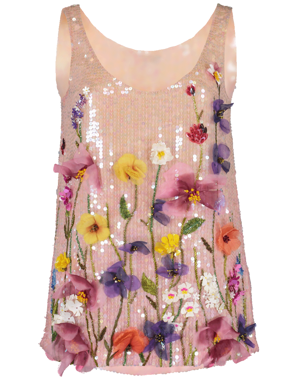 BLUMARINE-Floral Embroidered Top-ROSA