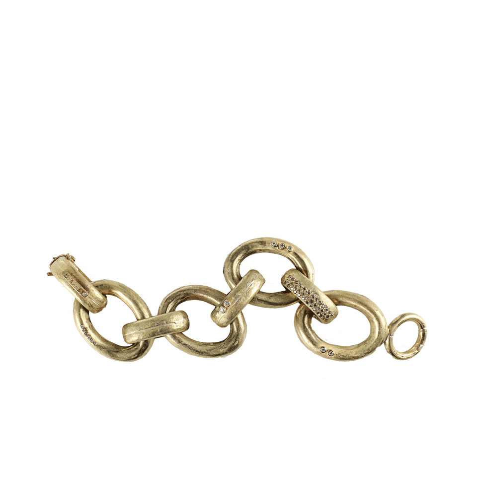 Large Link Bracelet with Colored Diamonds JEWELRYFINE JEWELBRACELET O BOAZ KASHI   