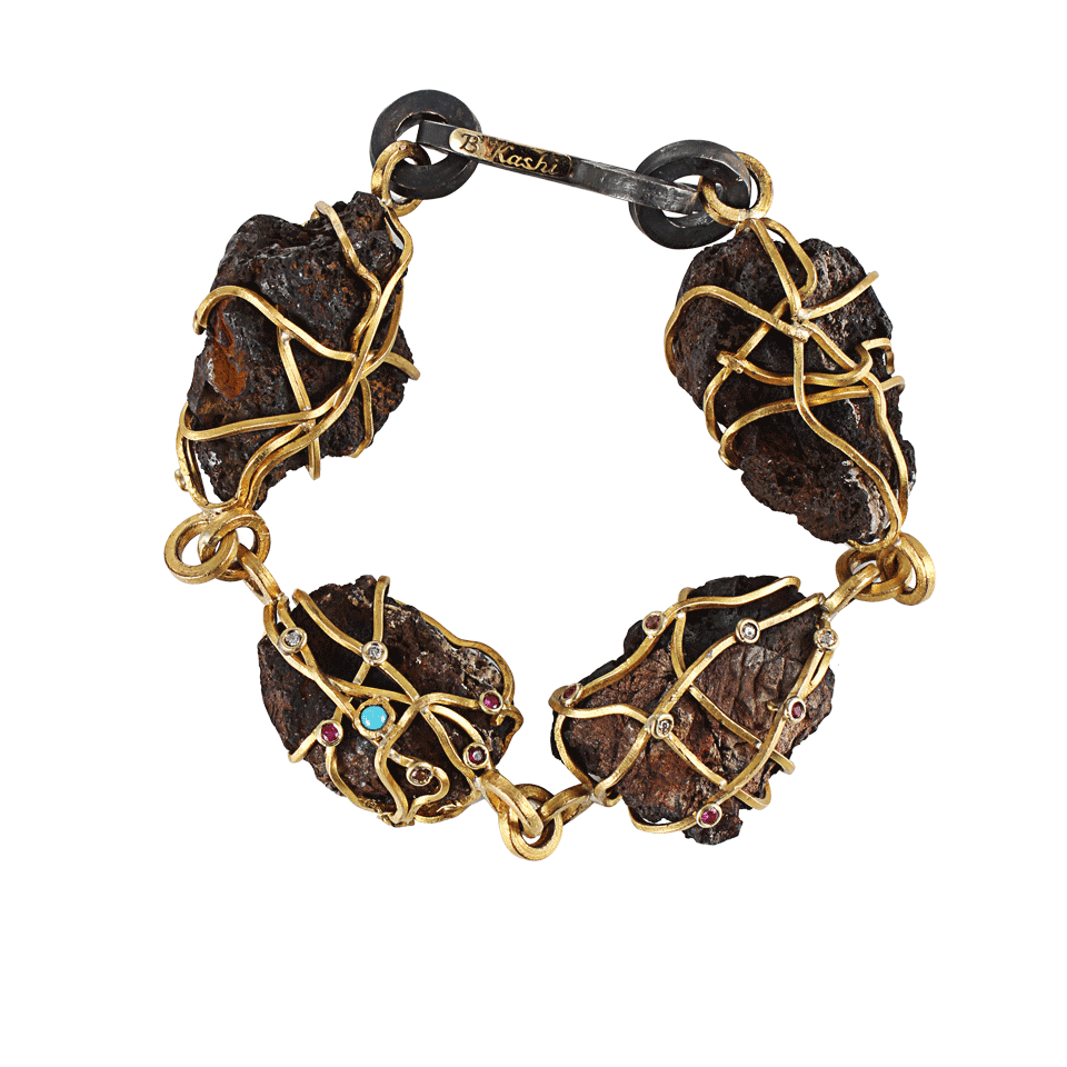 Lava Rock Bracelet with Turquoise and Sapphires JEWELRYFINE JEWELBRACELET O BOAZ KASHI   