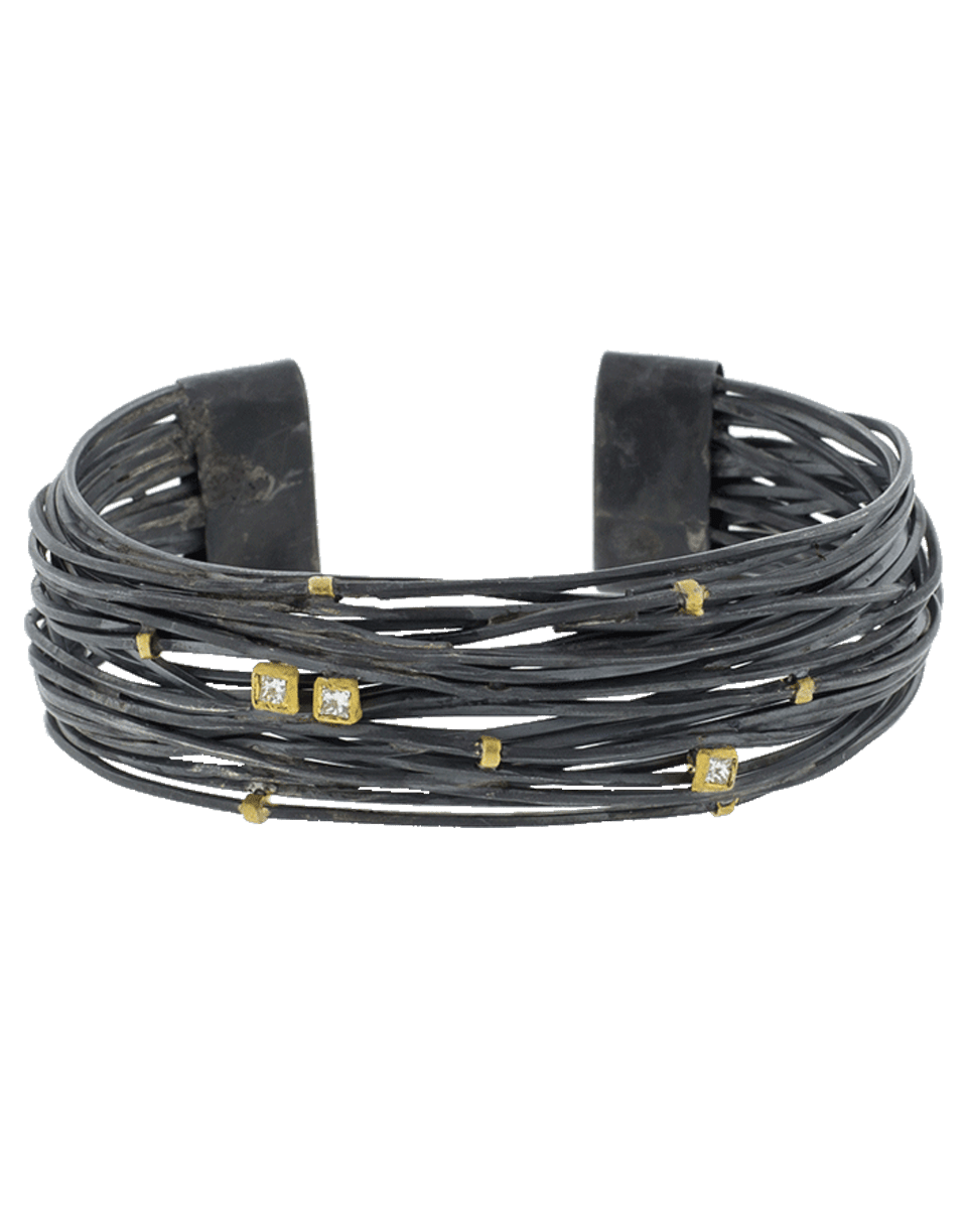 BOAZ KASHI-Diamond Wire Wrap Cuff Bracelet-SILVER