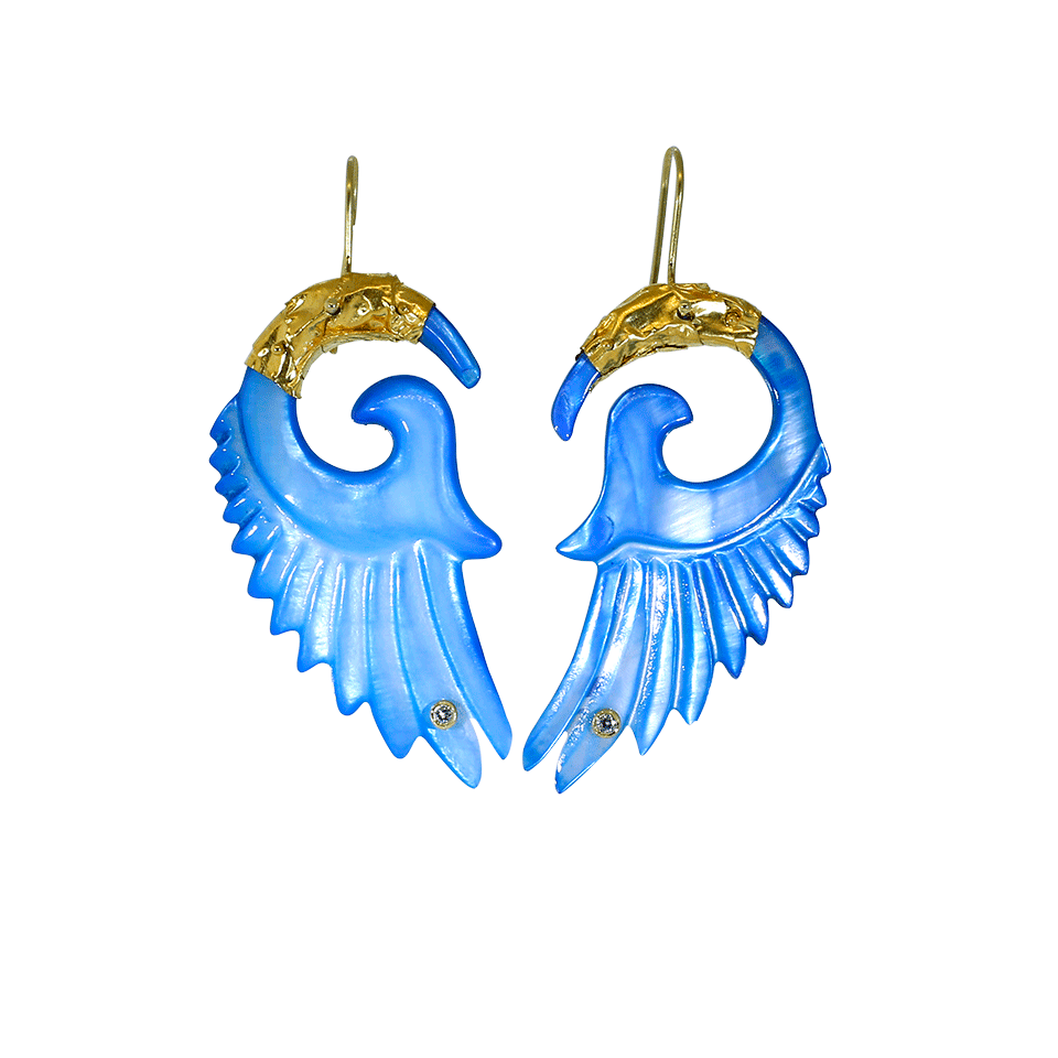 Carved Blue Shell Earrings JEWELRYFINE JEWELEARRING BOAZ KASHI   
