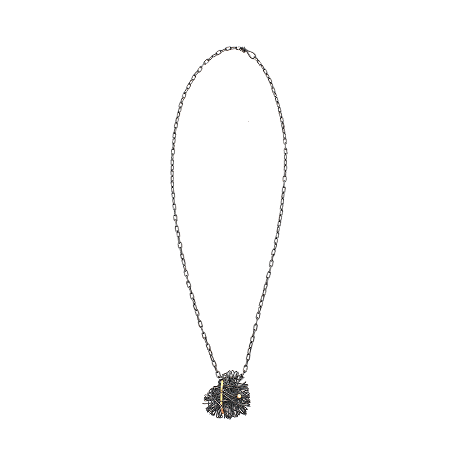 BOAZ KASHI-Silver Nest Heart Necklace-SILVER