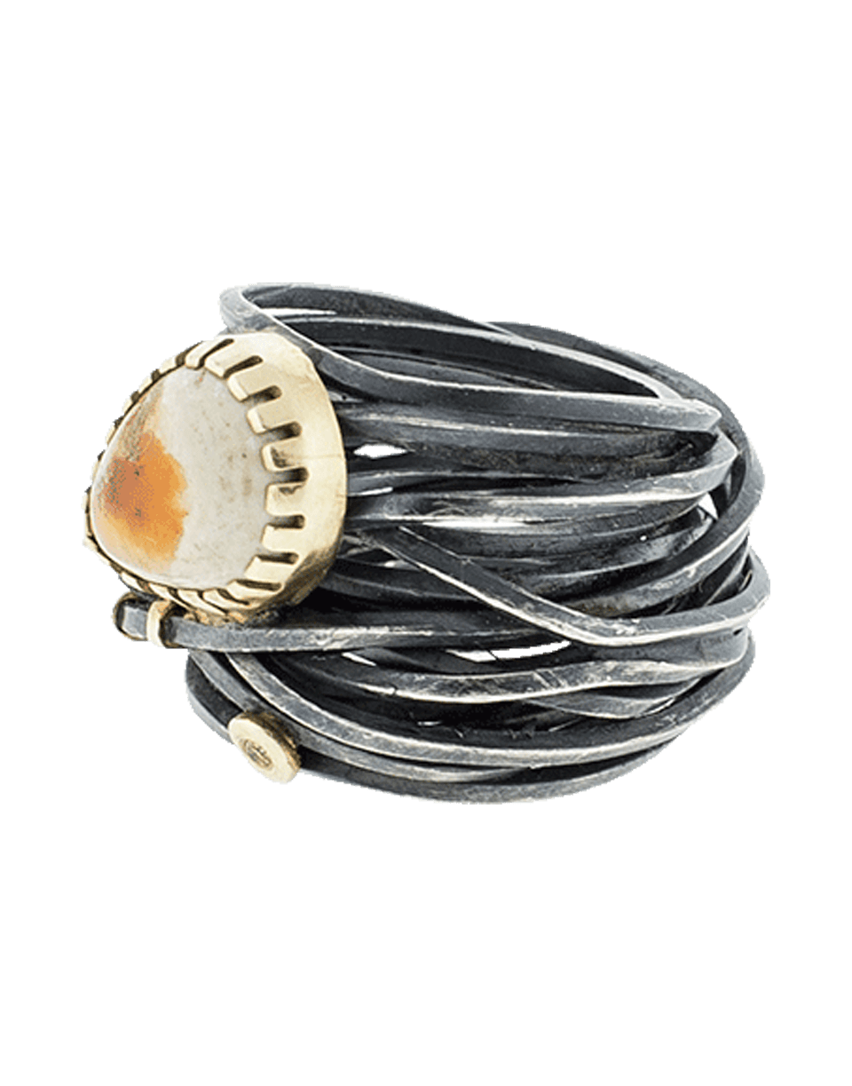 BOAZ KASHI-Opal Wire Wrap Ring-SILVER