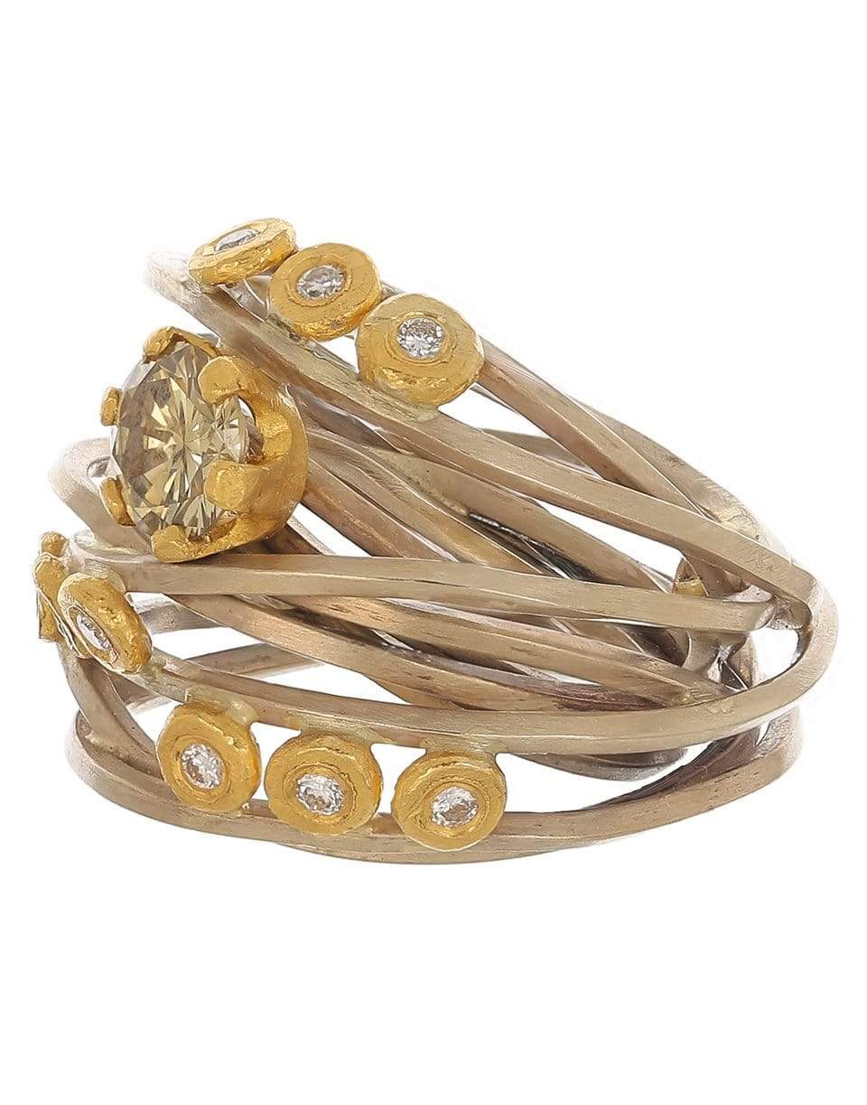 BOAZ KASHI-White & Yellow Gold Diamond Ring-WHITE GOLD