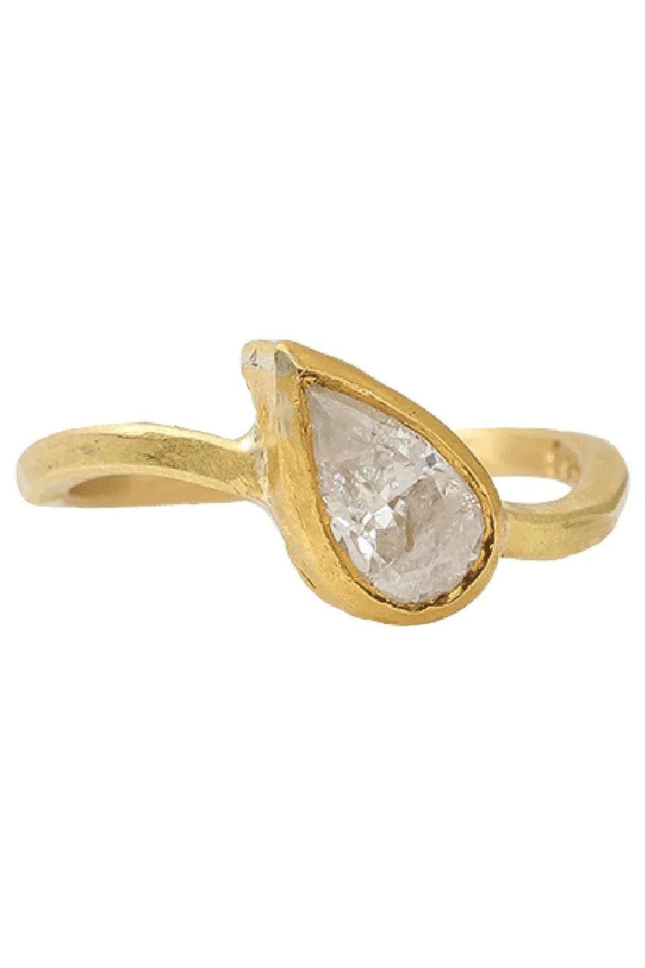 BOAZ KASHI-Pure 24 Pear Shape Diamond Ring-YELLOW GOLD