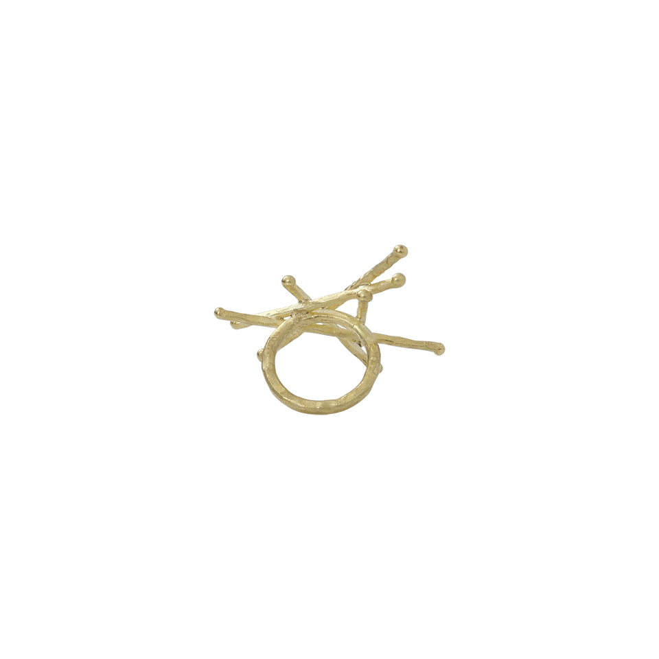 BOAZ KASHI-Diamond Criss Cross Ring-YELLOW GOLD