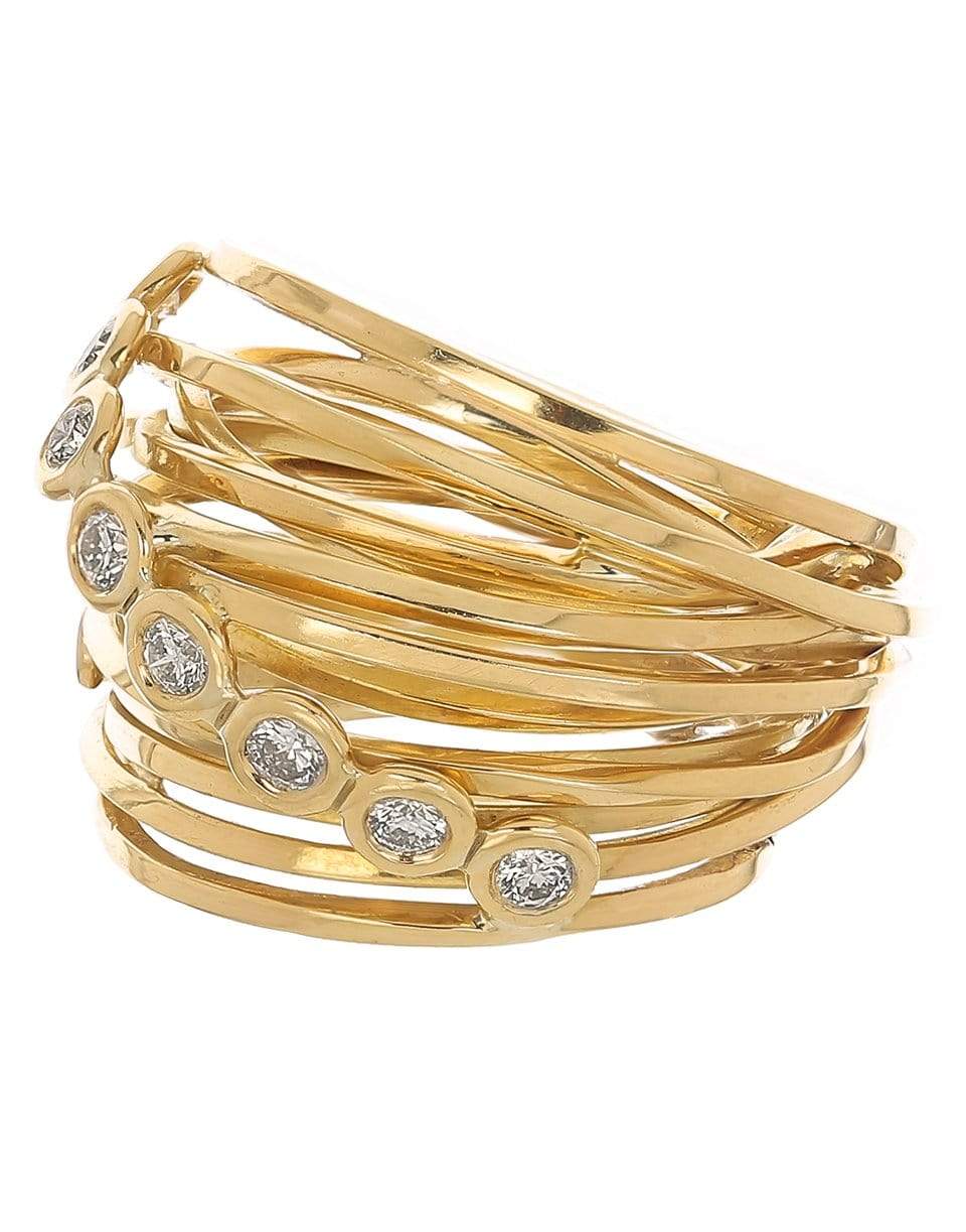 BOAZ KASHI-Diagonal Diamond Ring-YELLOW GOLD