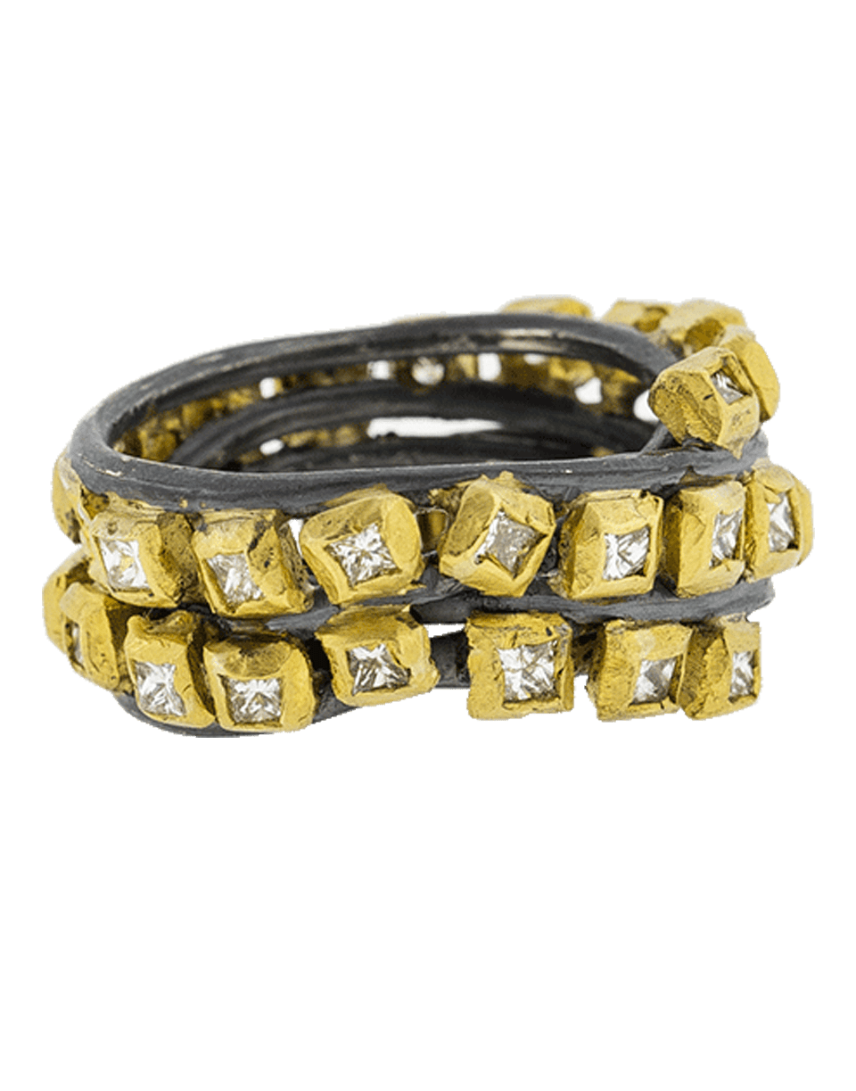 BOAZ KASHI-Princess Diamond Wire Wrap Ring-YELLOW GOLD