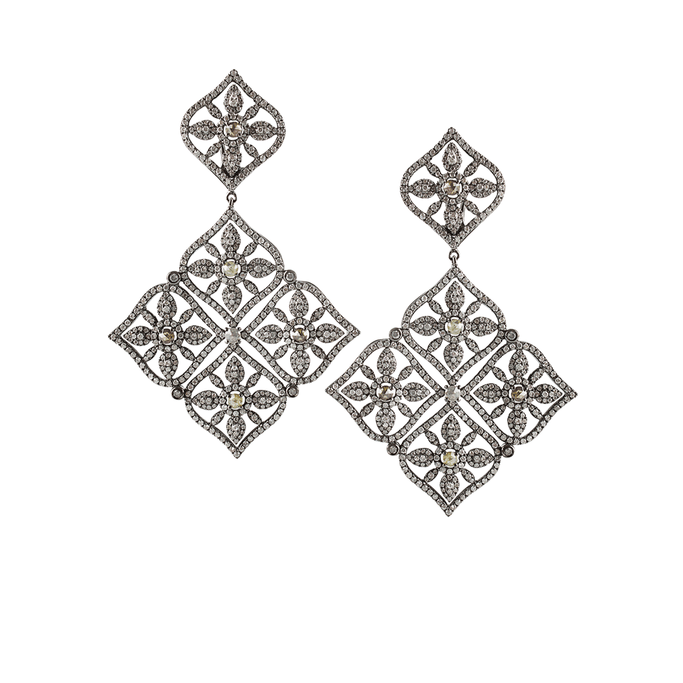 BOCHIC-Diamond Mosaic Earrings-WHT GOLD