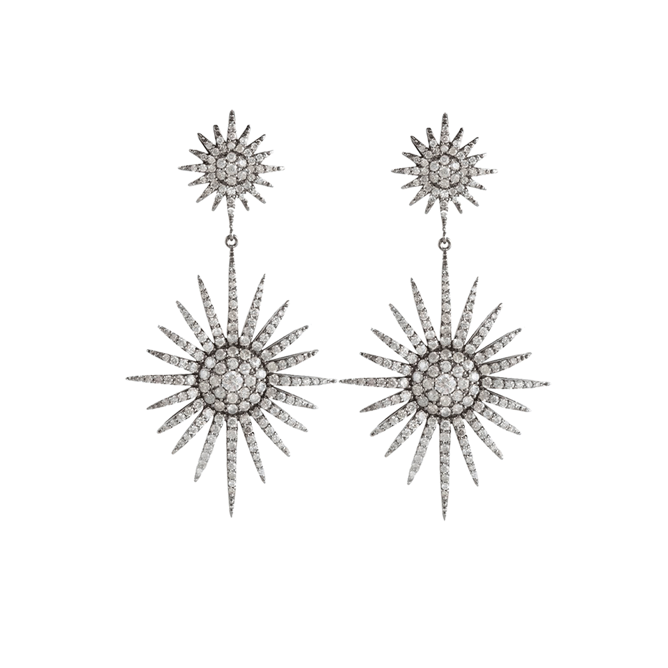 BOCHIC-Fancy Starburst Diamond Earrings-WHITE GOLD