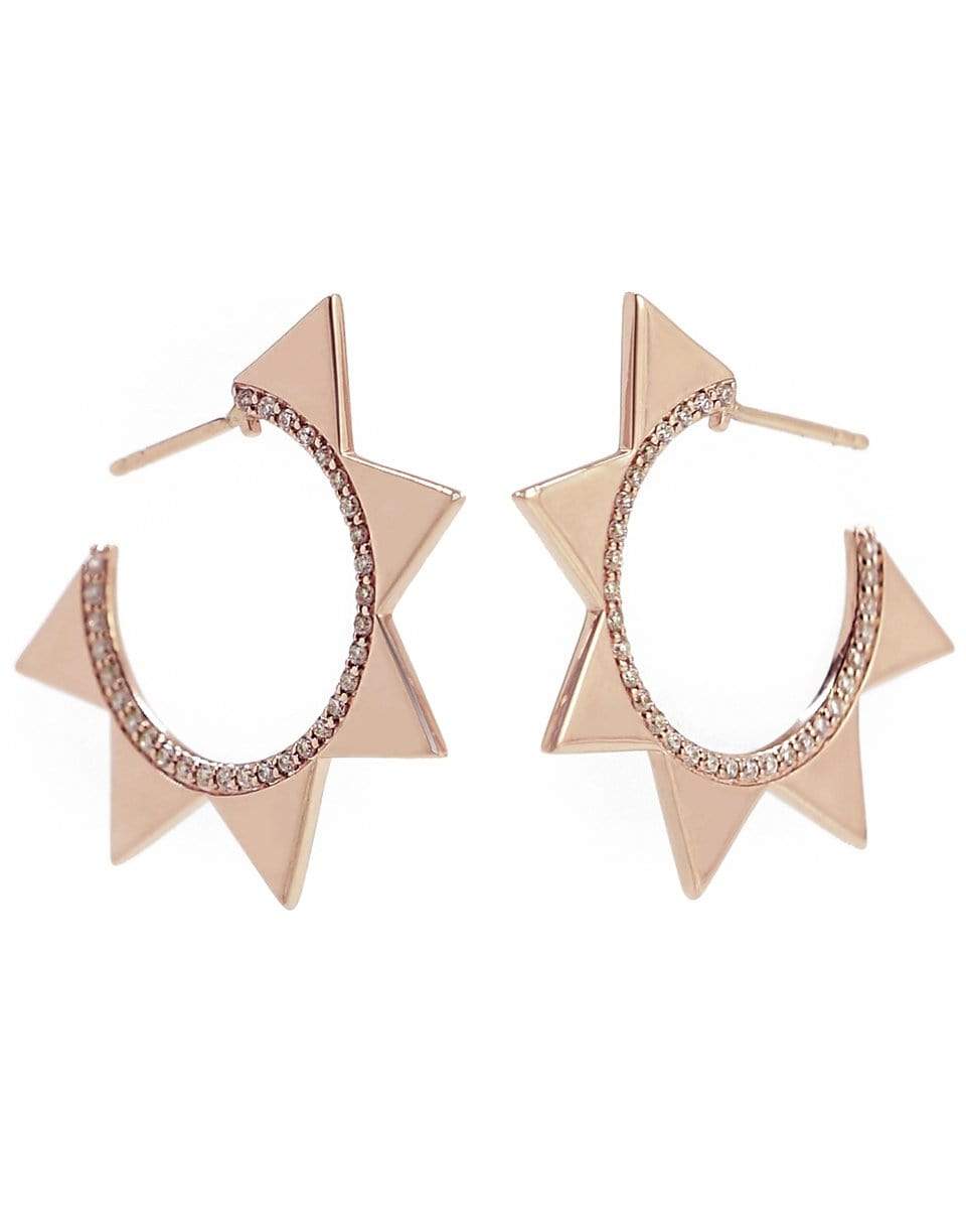 BONDEYE JEWELRY-Venus Diamond Hoop Earrings-ROSE GOLD