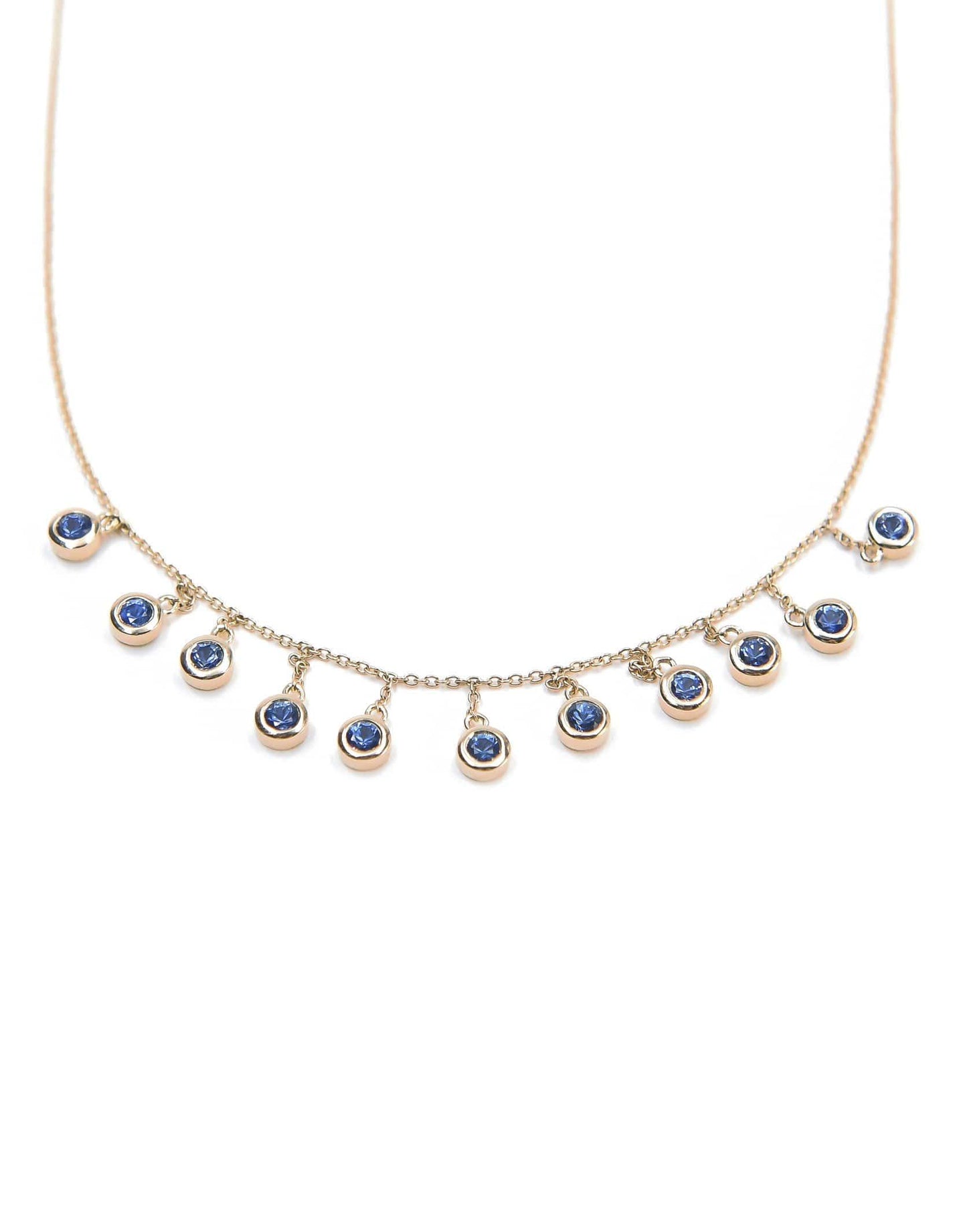 BONDEYE JEWELRY-Droplet Blue Sapphire Necklace-