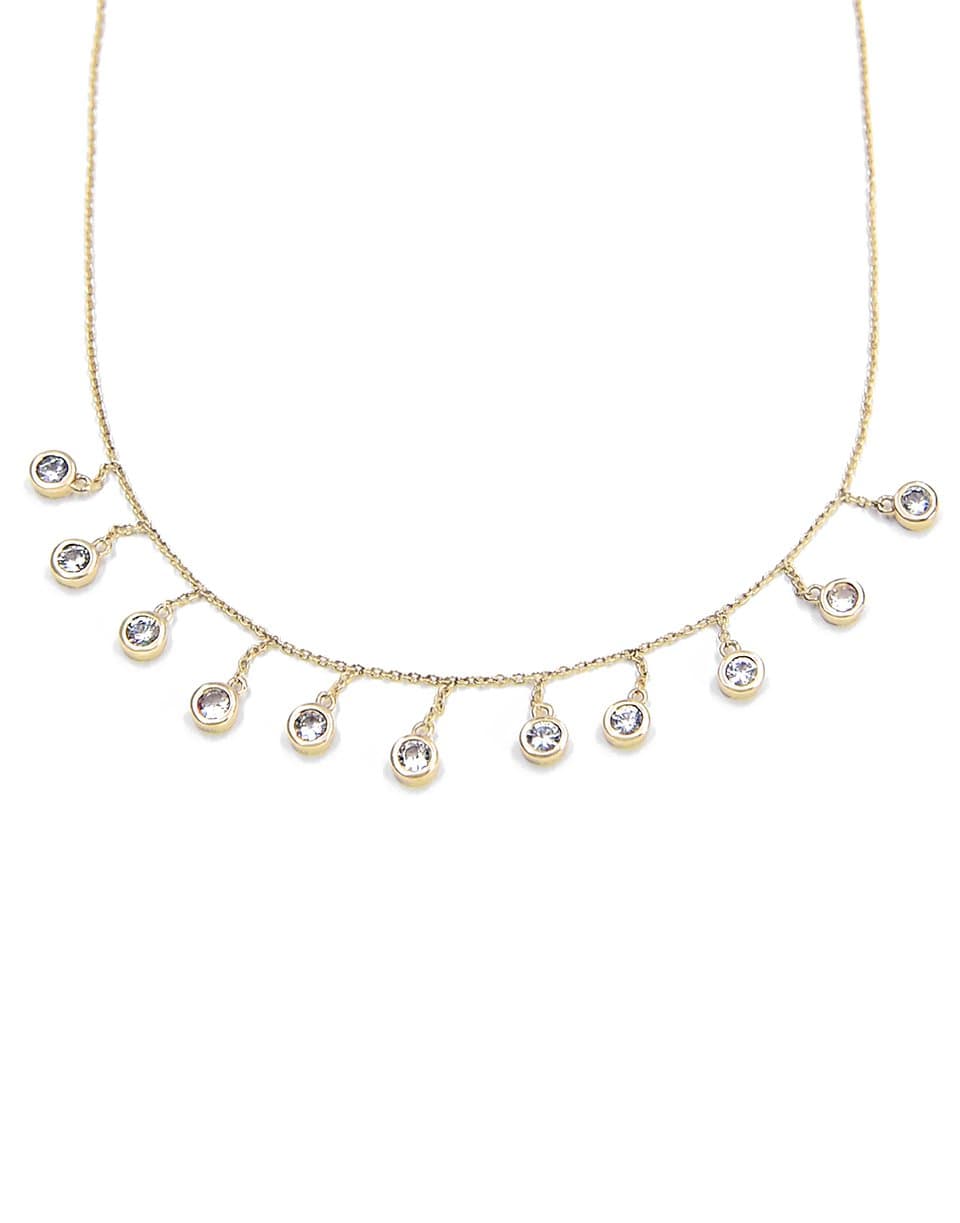 BONDEYE JEWELRY-White Sapphire Droplet Necklace-