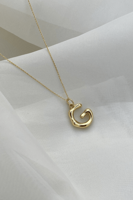 BONVO-Letter G Pendant Necklace-GOLD