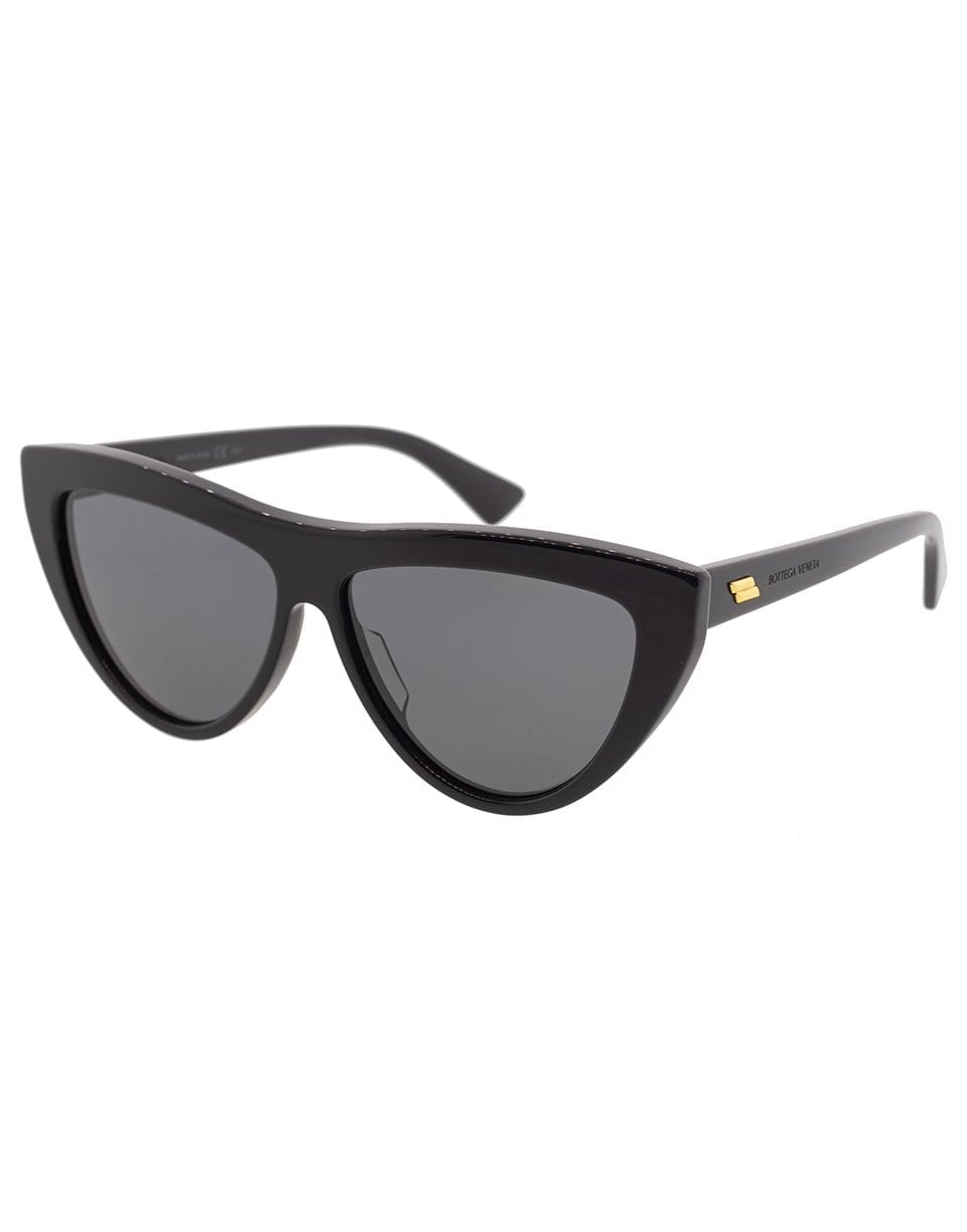 BOTTEGA VENETA-Black Full Rim Cat Eye Sunglasses-BLACK