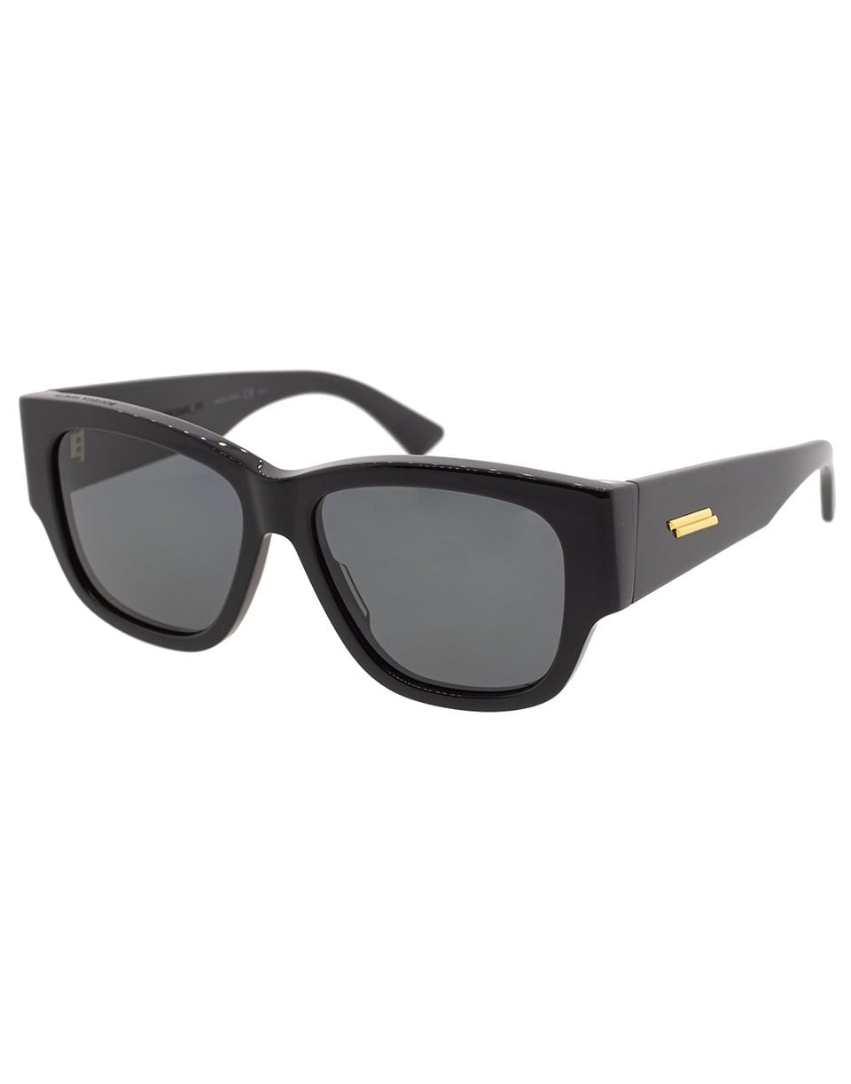 BOTTEGA VENETA-Full Rim Rectangular Sunglasses-BLACK
