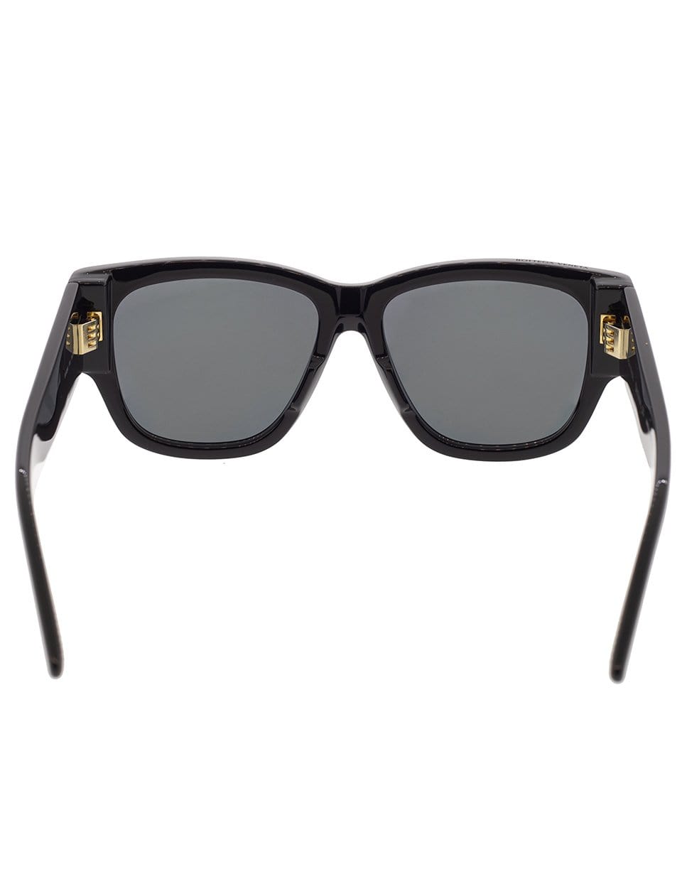 BOTTEGA VENETA-Full Rim Rectangular Sunglasses-BLACK