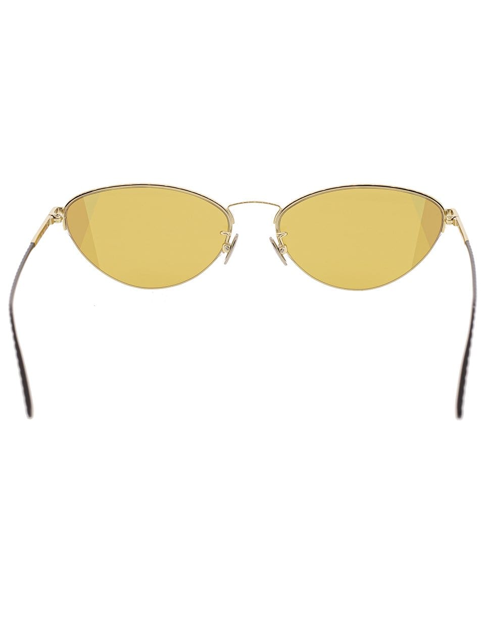 Bottega Veneta - Cross Metal Cat Eye Sunglasses - Bronze
