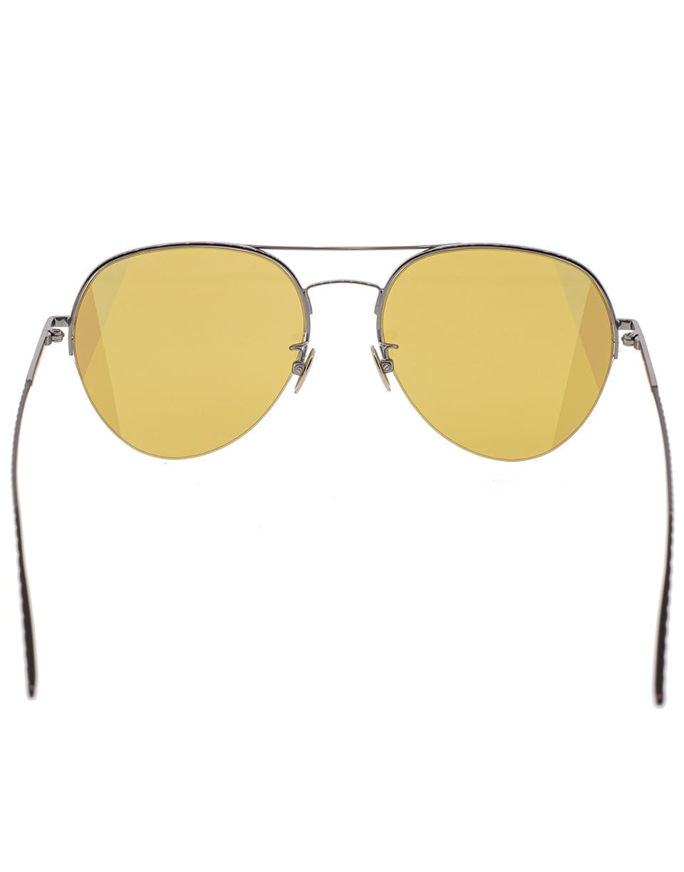 Gold Semi-Rimless Aviator Sunglasses ACCESSORIESUNGLASSES BOTTEGA VENETA   