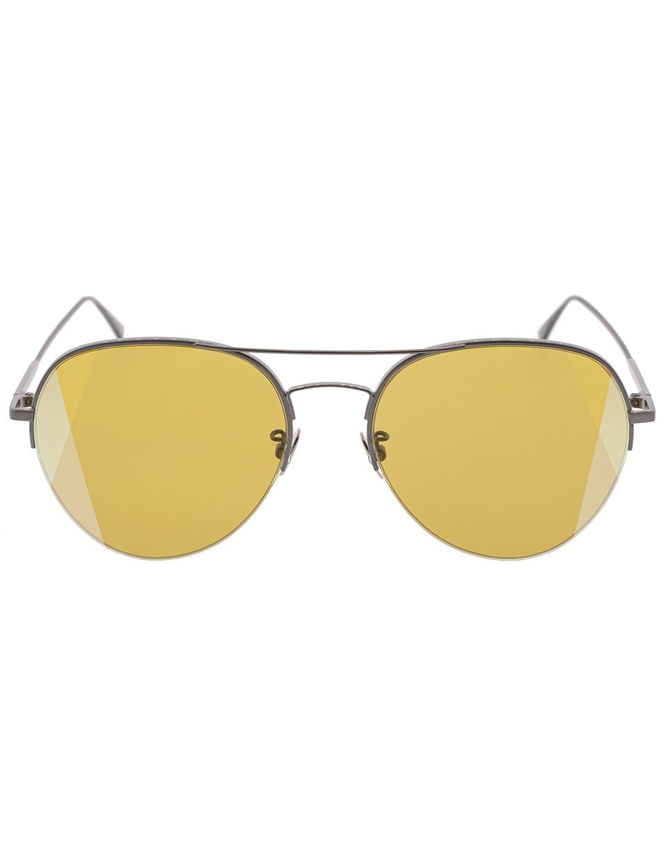 BOTTEGA VENETA-Gold Semi-Rimless Aviator Sunglasses-GOLD