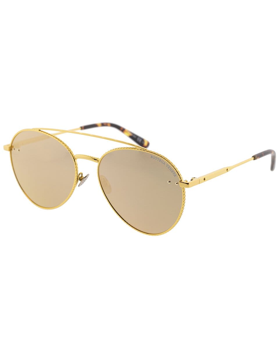 BOTTEGA VENETA-Unisex Gold Aviator Sunglasses-GOLD