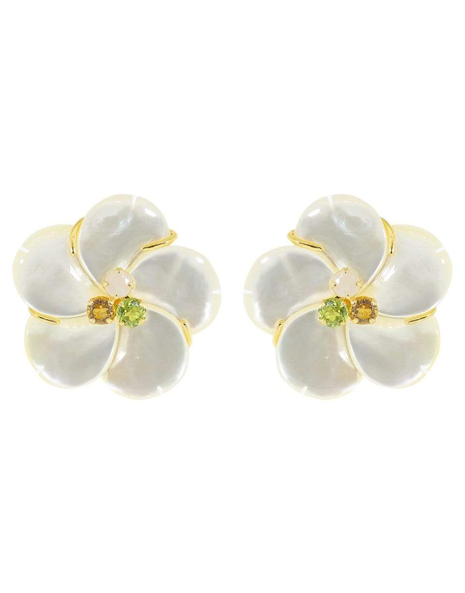 BOUNKIT JEWELRY-Mother of Pearl Flower Earring Set-CITRINE