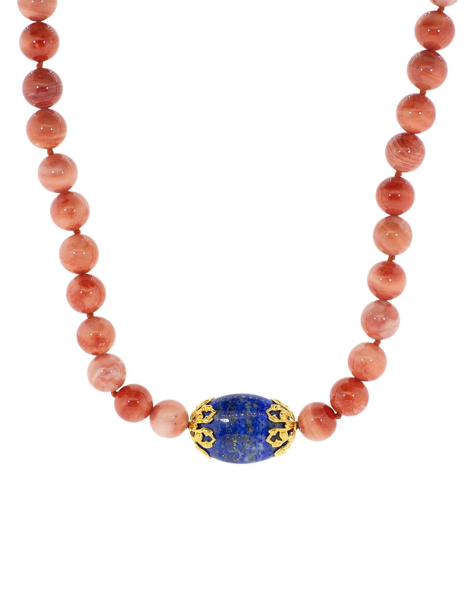 BOUNKIT JEWELRY-Lapis and Cameo Shell Necklace-AS SAM
