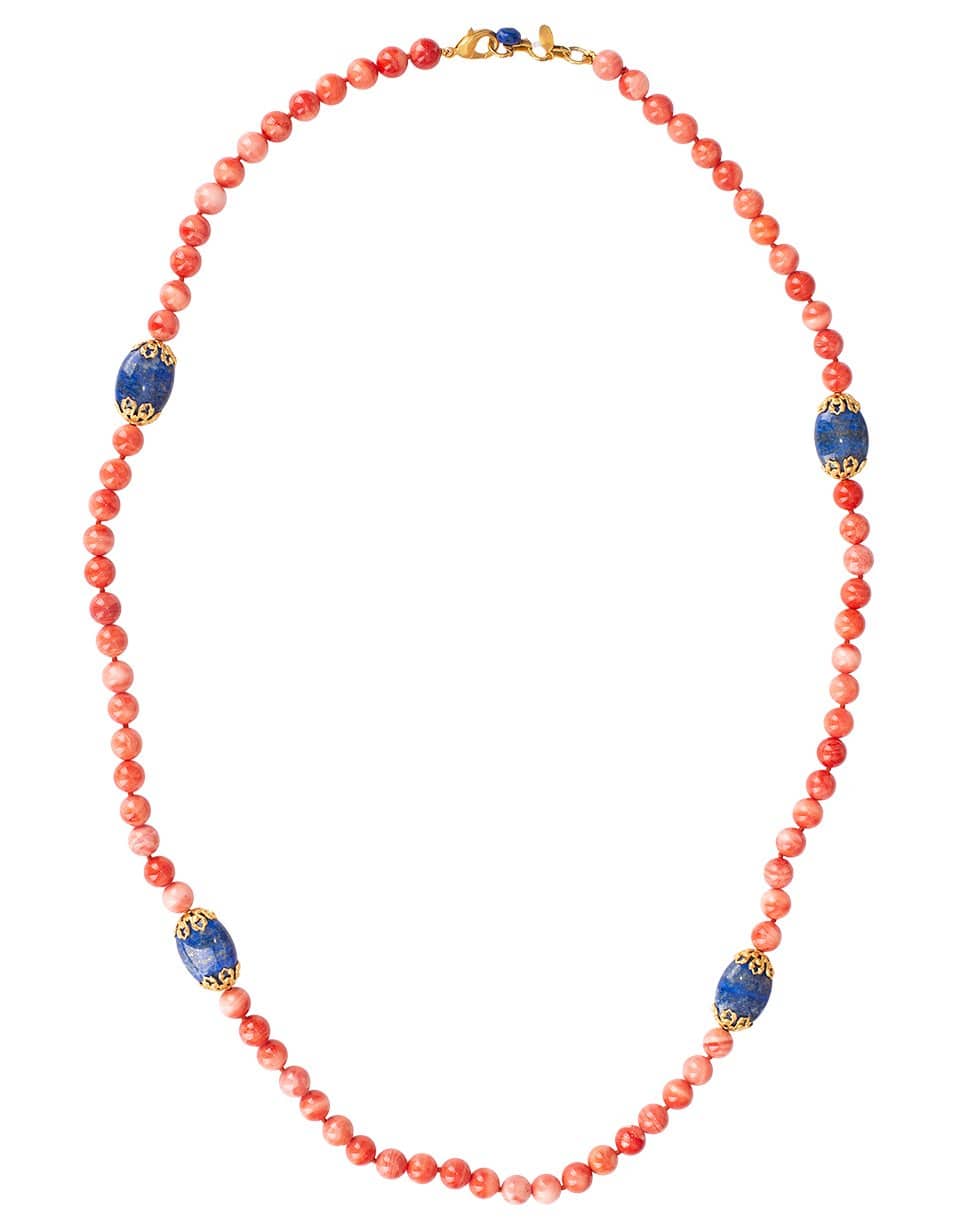 BOUNKIT JEWELRY-Lapis and Cameo Shell Necklace-AS SAM