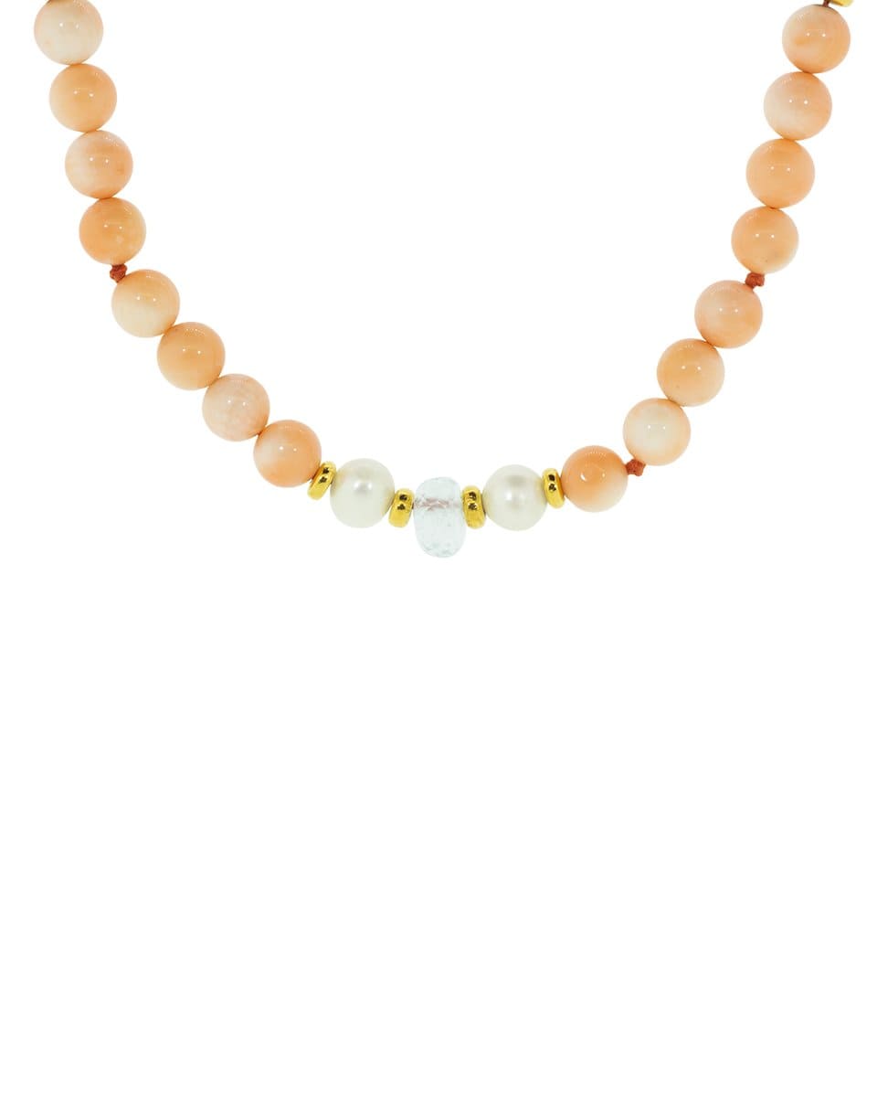 BOUNKIT JEWELRY-Sautoir Pearl Necklace-CORAL