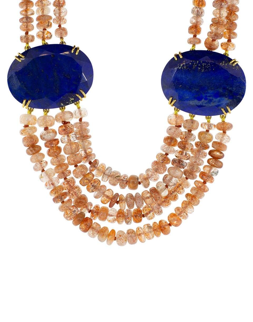 Sunstone and Lapis Necklace JEWELRYBOUTIQUENECKLACE O BOUNKIT JEWELRY   