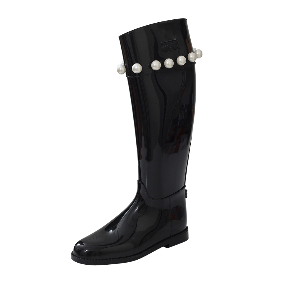 BOUTIQUE MOSCHINO-Pearl Detail Rainboot-
