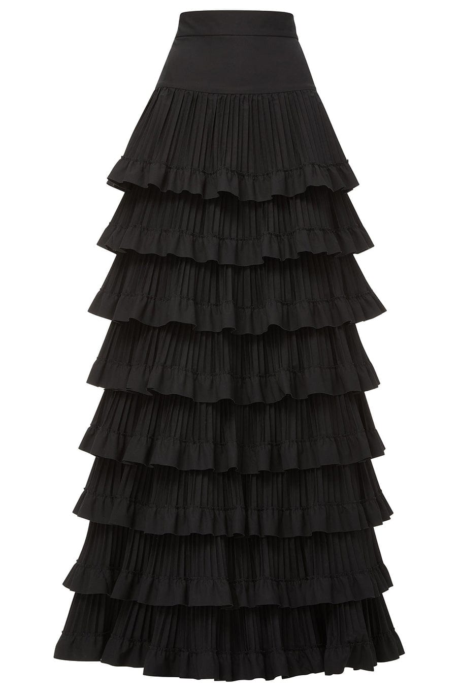 BRANDON MAXWELL-Pleated Ruffle A Line Skirt-