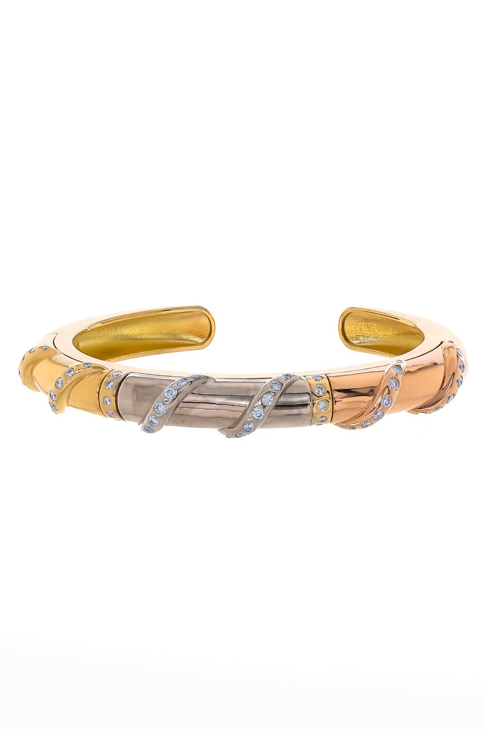 BRENT NEALE-Mixed-Metal Friendship Cuff-YELLOW GOLD