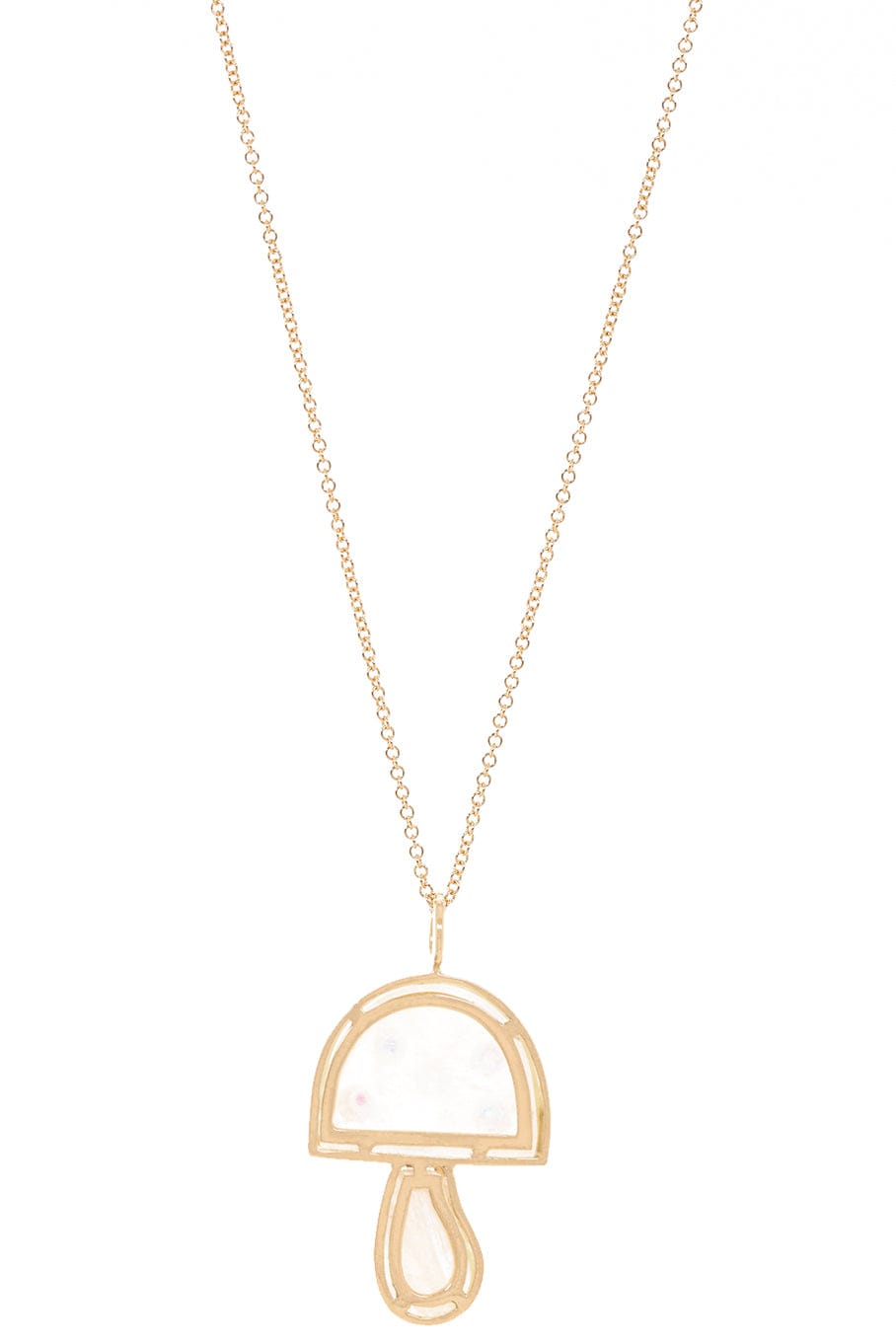 BRENT NEALE-Moostone Small Mushroom Necklace-YELLOW GOLD