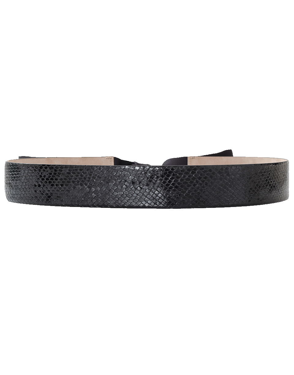 BRUNELLO CUCINELLI-Python Double Wrap Belt-BLACK