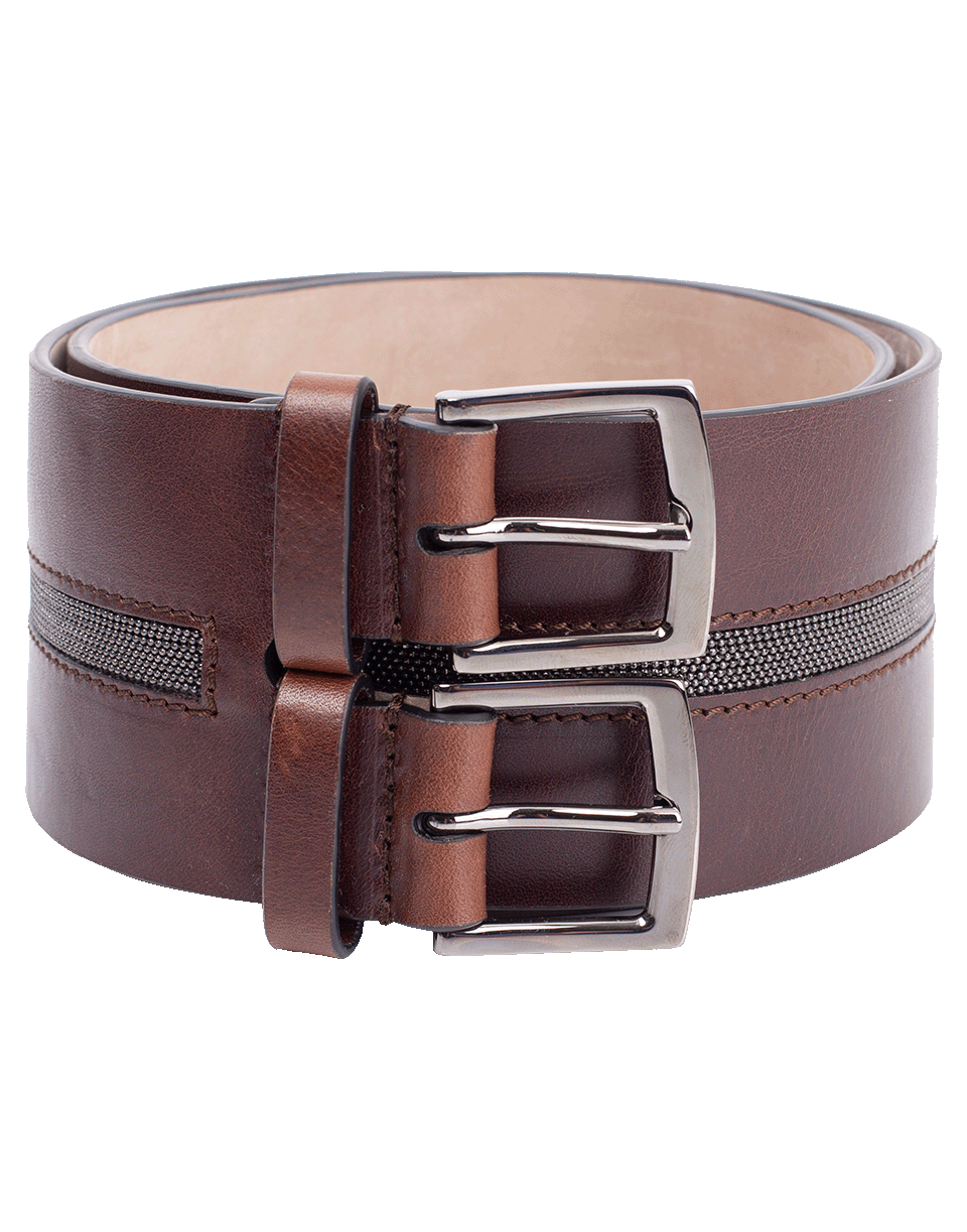 BRUNELLO CUCINELLI-Double Wide Leather Belt-