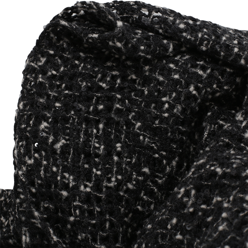 BRUNELLO CUCINELLI-Luxury Knit Scarf-BLK/WHT