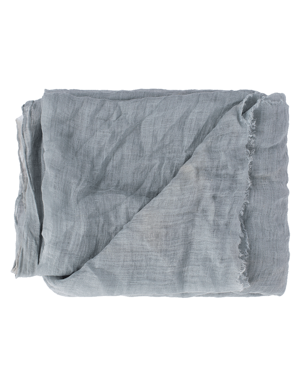 BRUNELLO CUCINELLI-Crinkled Linen Solid Scarf-TURQOISE