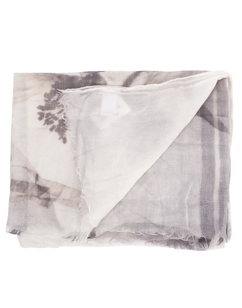 BRUNELLO CUCINELLI-Boiled Cashmere Printed Scarf-WHT/BLK
