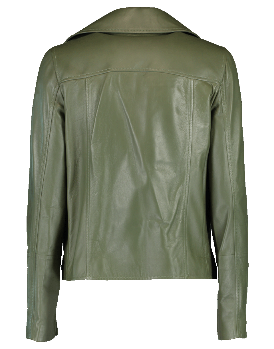 BRUNELLO CUCINELLI-Leather Biker Jacket-SAGE