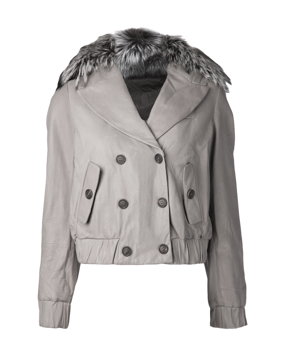 Leather Reversible Cropped Jacket CLOTHINGCOATMISC BRUNELLO CUCINELLI   