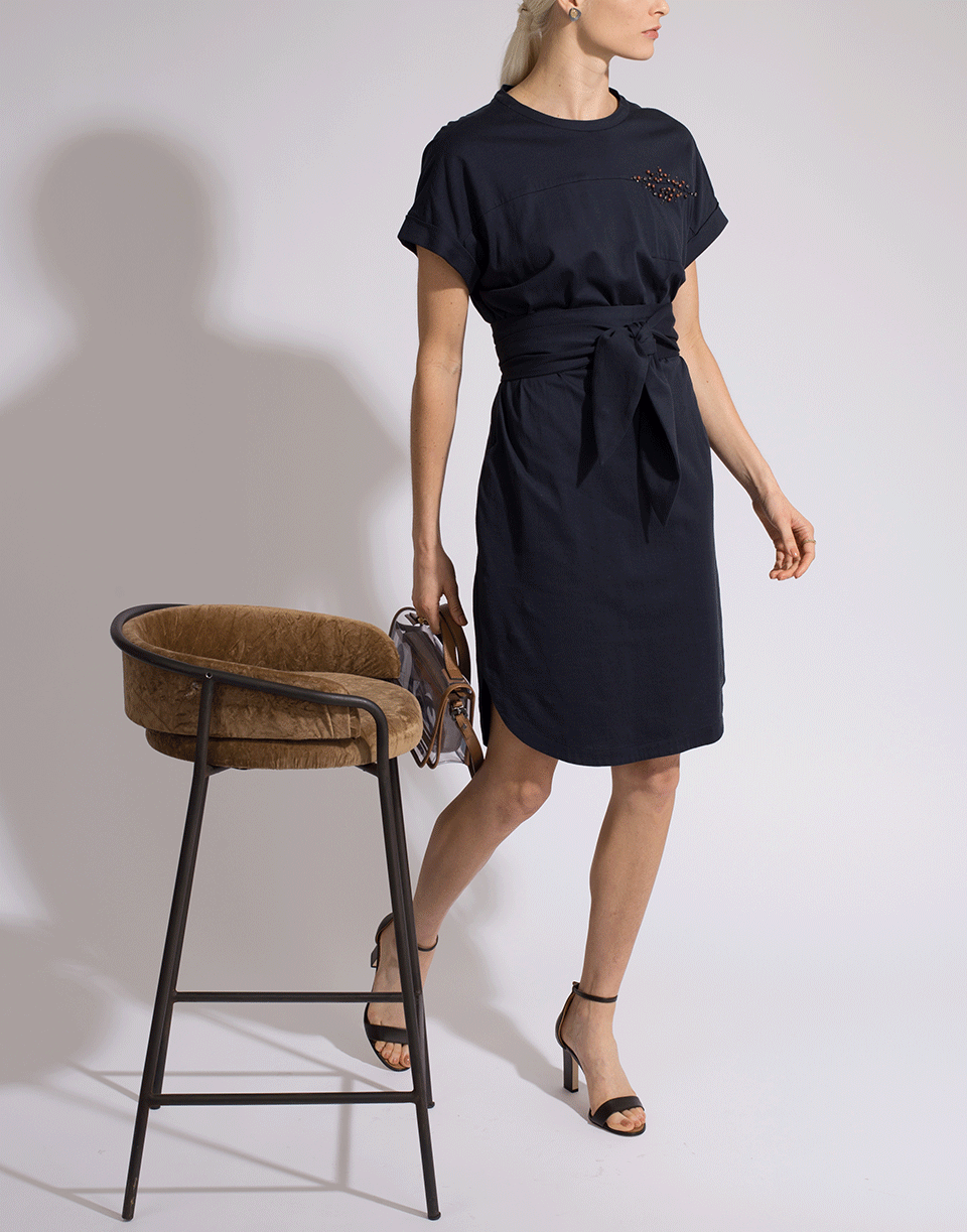 Crystal Martini Belted Dress CLOTHINGDRESSCASUAL BRUNELLO CUCINELLI   