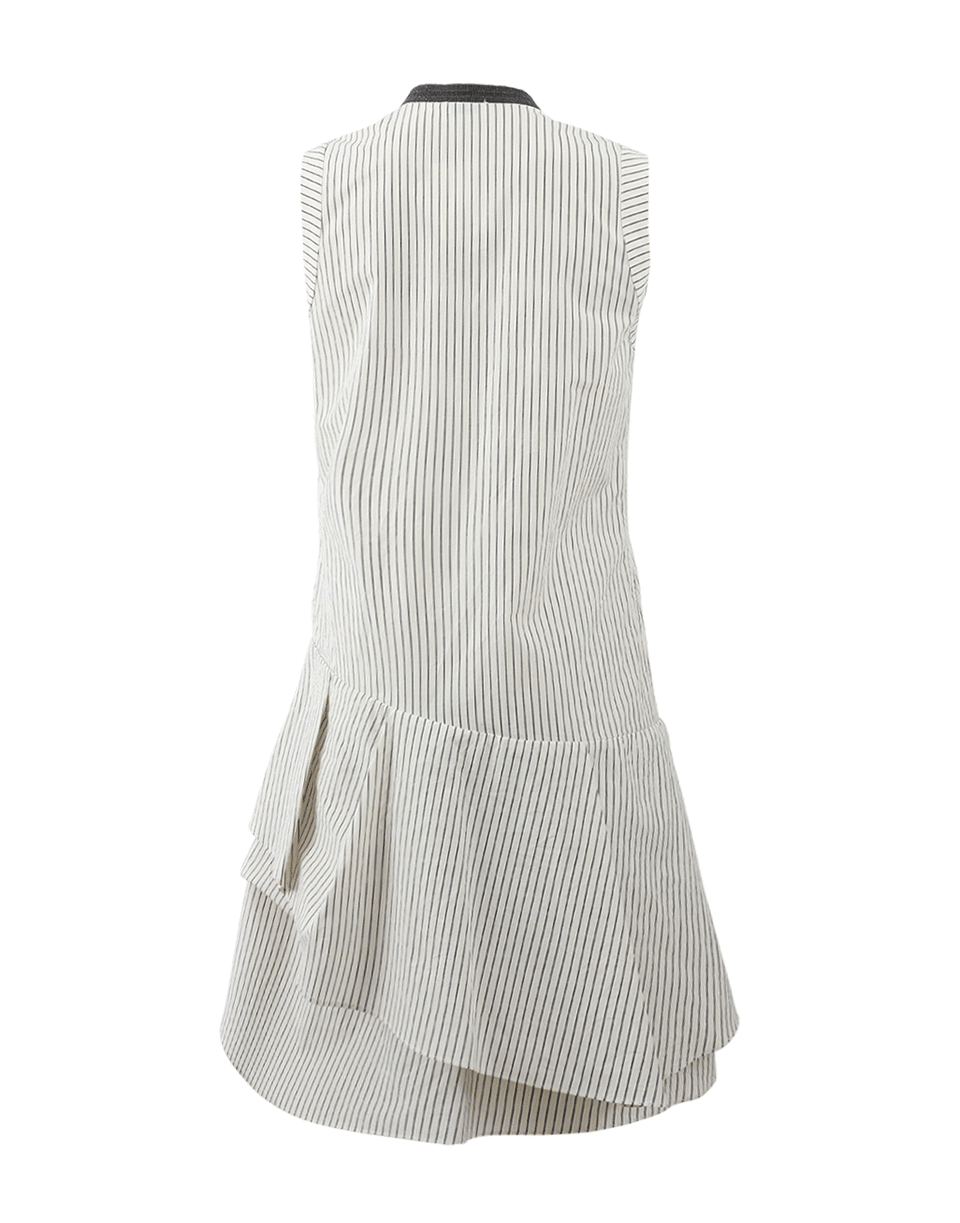 BRUNELLO CUCINELLI-Striped Gathered Bottom Dress-
