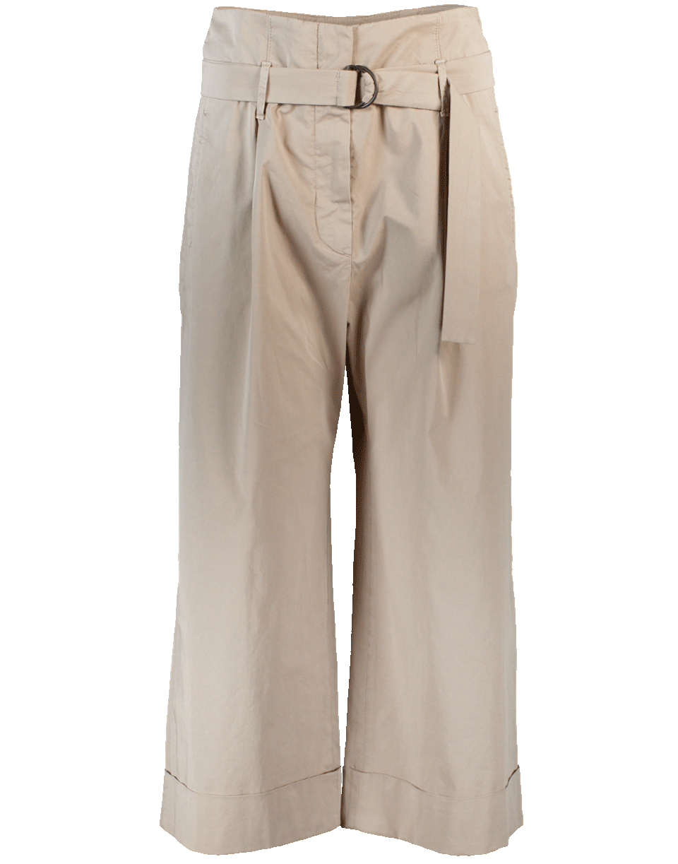 BRUNELLO CUCINELLI-Stretch Wide Cropped D Ring Pant-