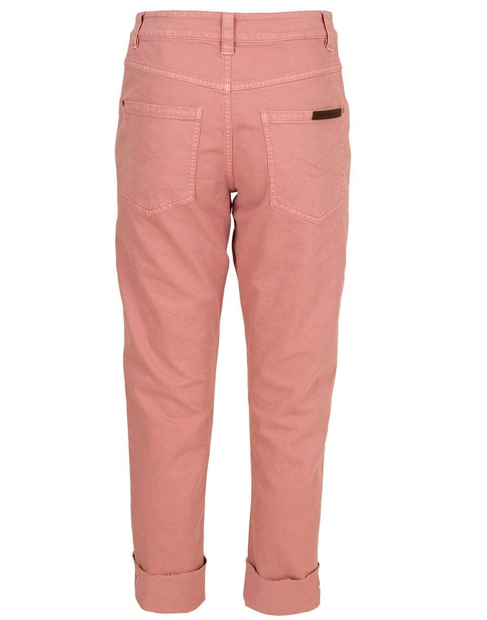 BRUNELLO CUCINELLI-Pink Cuffed Garment Dyed Jean-