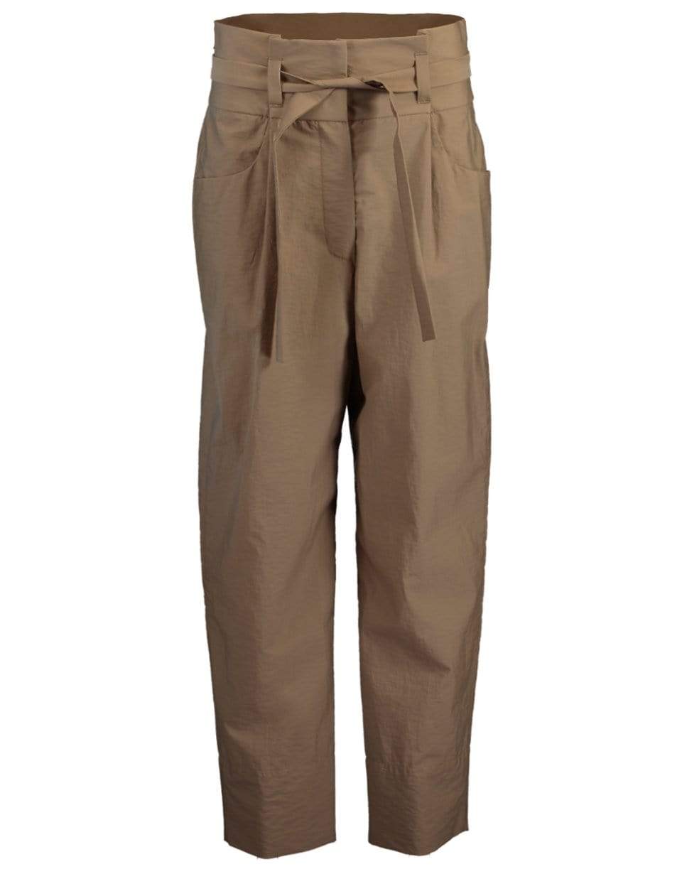 BRUNELLO CUCINELLI-Crinkle Pleat Paperbag Belted Pant-