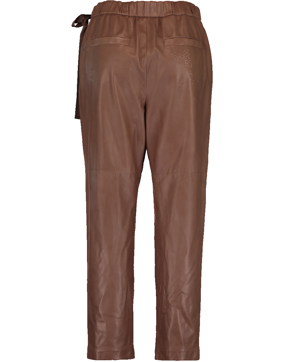 BRUNELLO CUCINELLI-Leather Pull On Pant-