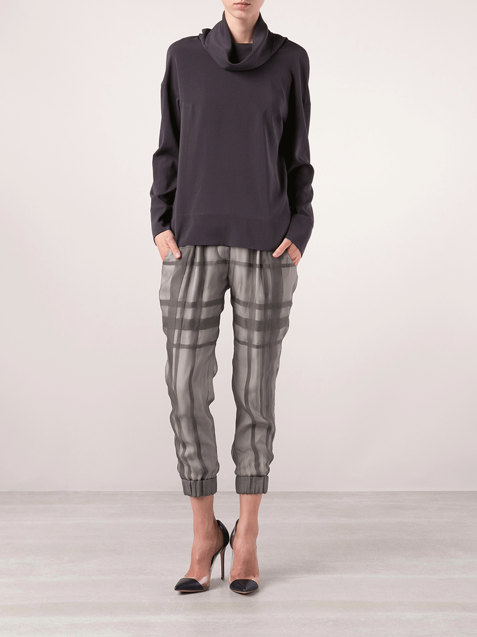 BRUNELLO CUCINELLI-Pull On Silk Pant-