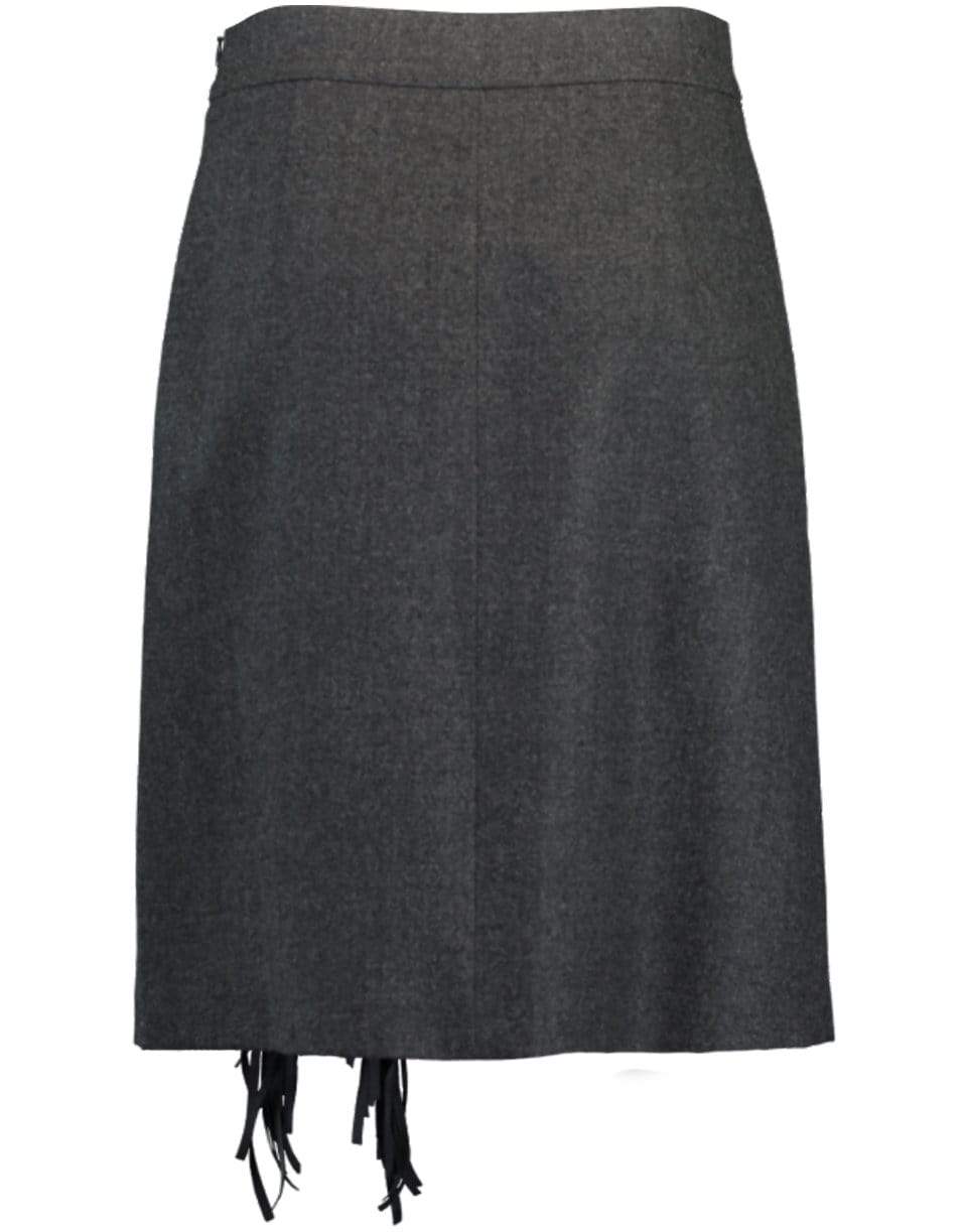 Wool Flannel Fringe Skirt CLOTHINGSKIRTKNEE LENGT BRUNELLO CUCINELLI   