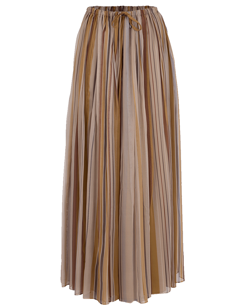 BRUNELLO CUCINELLI-Stripe Chiffon Drawstring Maxi Skirt-